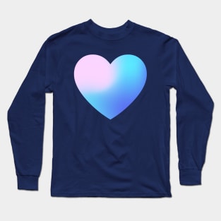 Cotton Candy Gradient Heart Design Long Sleeve T-Shirt